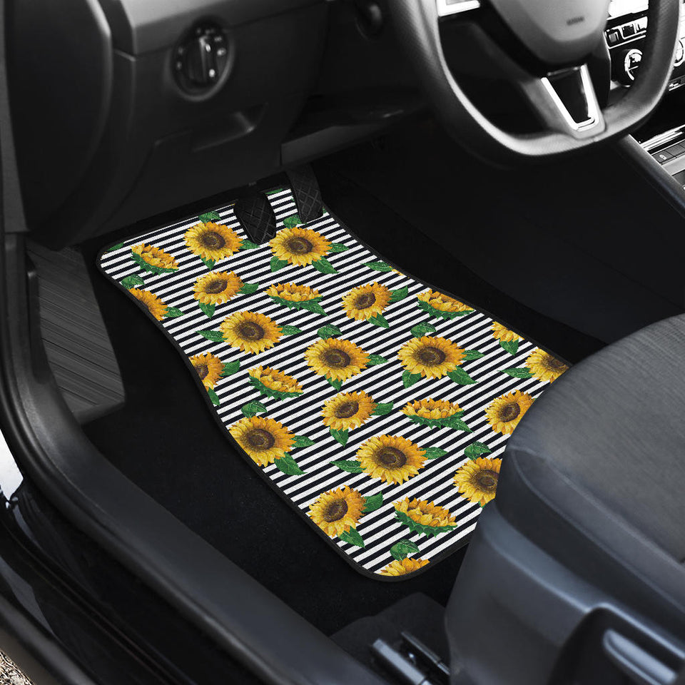 Sunflowers Ribbon Background Front Car Mats