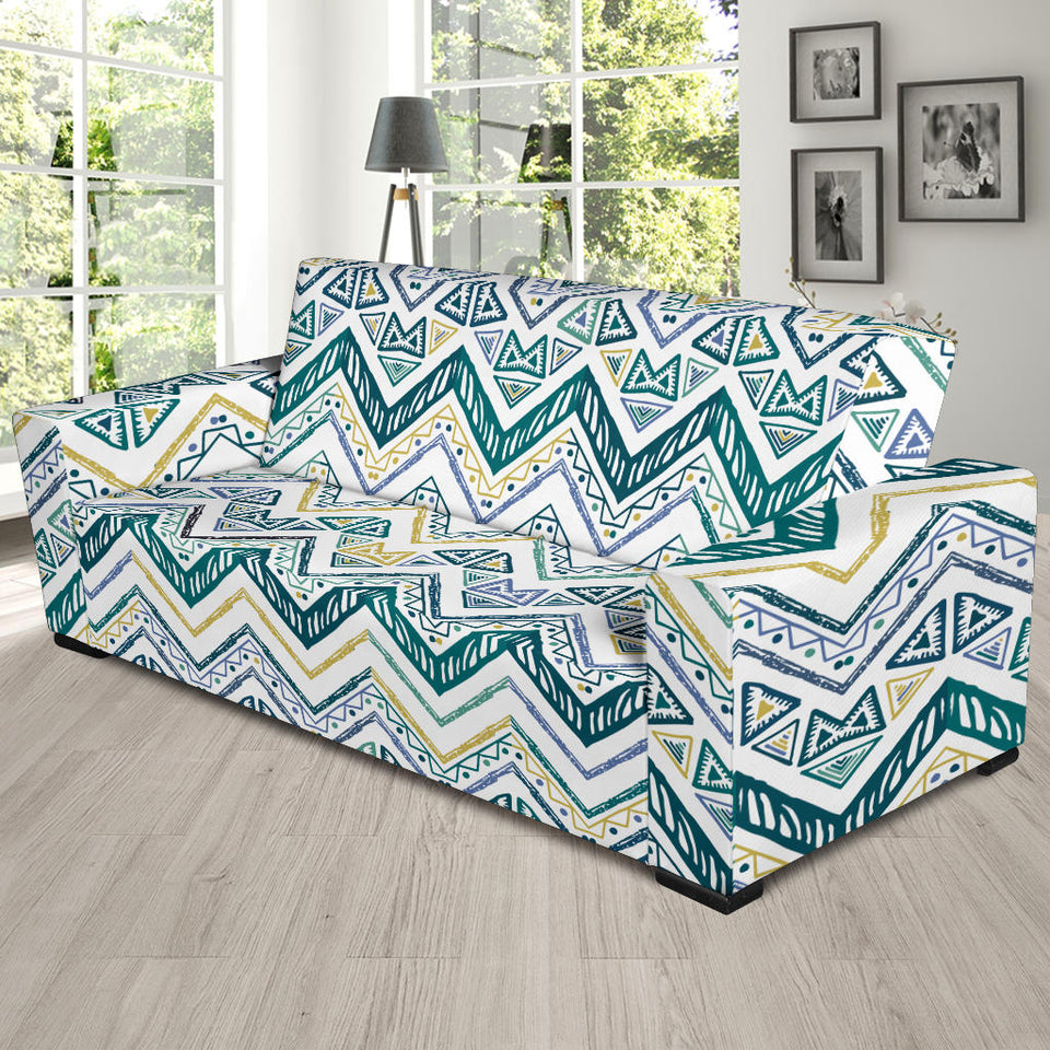 Zigzag  Chevron Paint Design Pattern Sofa Slipcover