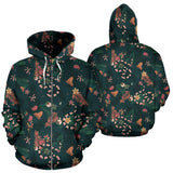 Snake Forest Pattern Zip Up Hoodie