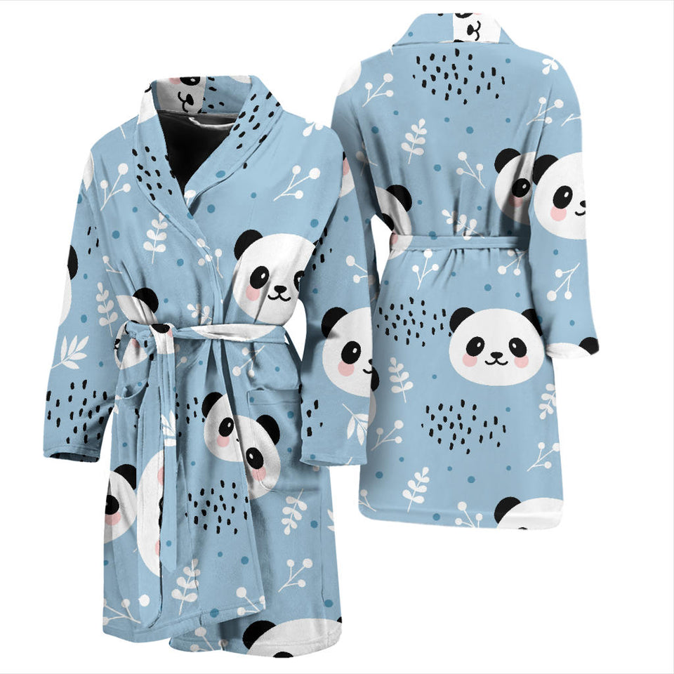 Cute Panda Pattern Men'S Bathrobe