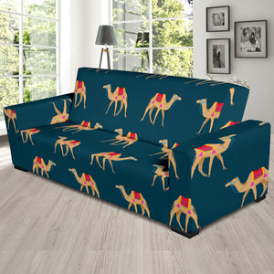Camel Pattern Blue Blackground Sofa Slipcover