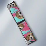 Beagle Muzzles Turquoise Paint Splashes Pink Pattern Car Sun Shade