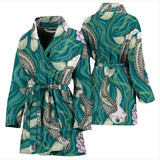 Koi Fish Carp Fish Lotus Pattern Women'S Bathrobe