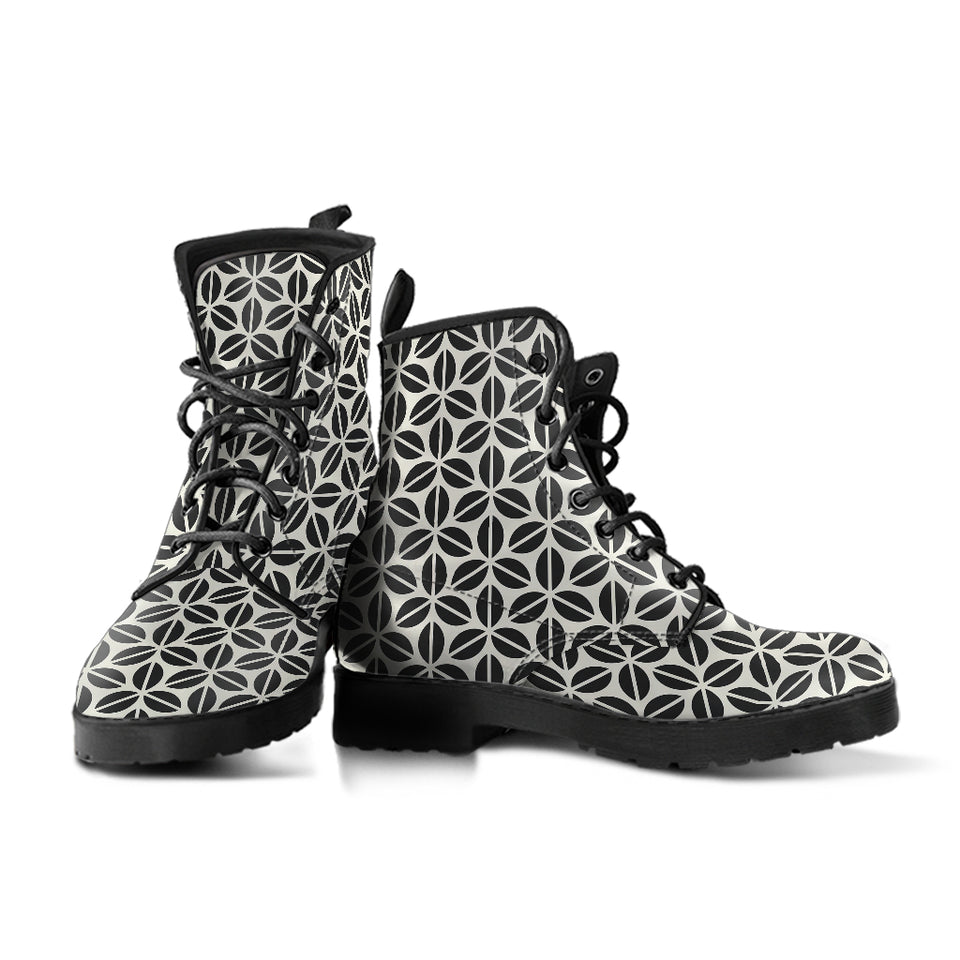 Coffee Bean Abstract Modern Pattern Leather Boots
