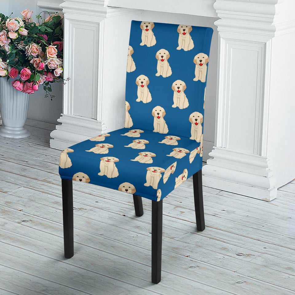 Golden Retriever Pattern Print Design 03 Dining Chair Slipcover