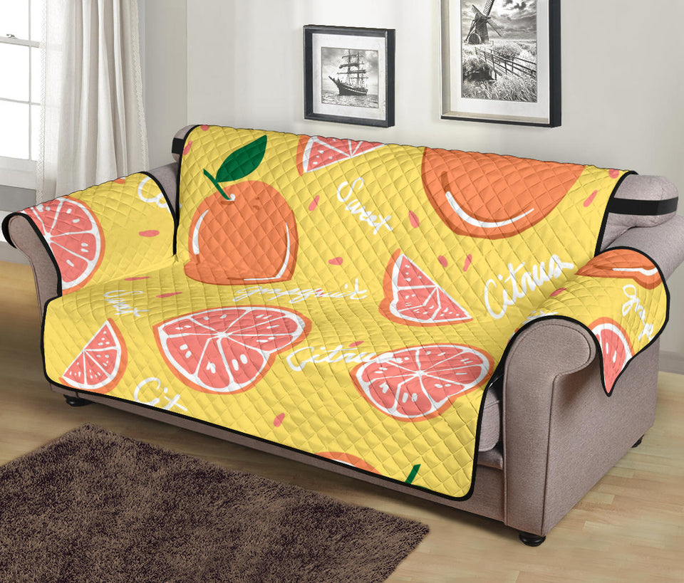 Grapefruit yellow background Sofa Cover Protector