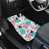 Toucan Tropical Flower Leave Pattern Front And Back Car Mats
