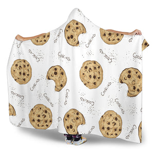 Sketch Style Cookie Pattern Hooded Blanket