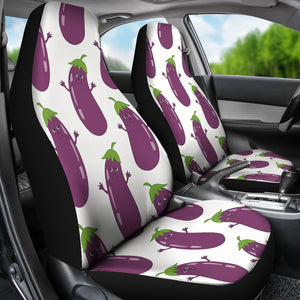 Eggplant Pattern Print Design 01 Universal Fit Car Seat Covers