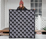Music Notes Pattern Print Design 01 Premium Quilt
