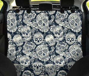 Sugar Skull Black White Pattern Dog Car Seat Covers