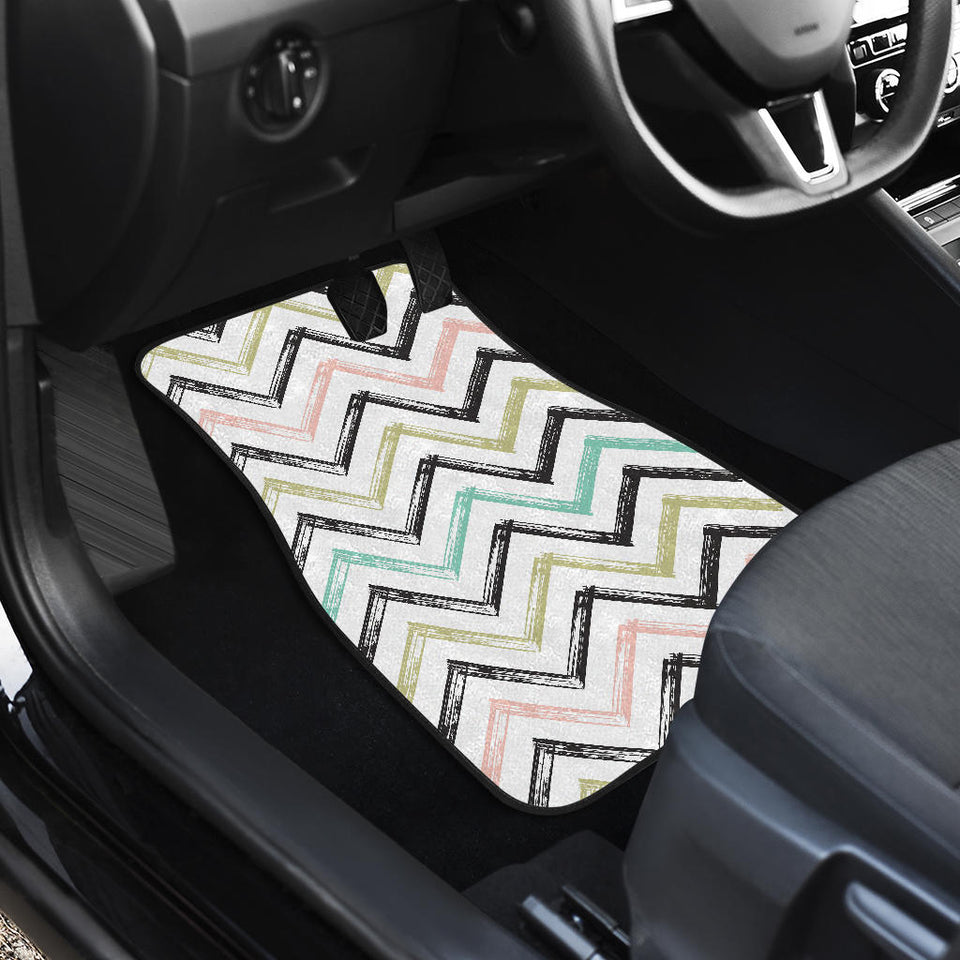 Zigzag  Chevron Paint Pattern Front Car Mats