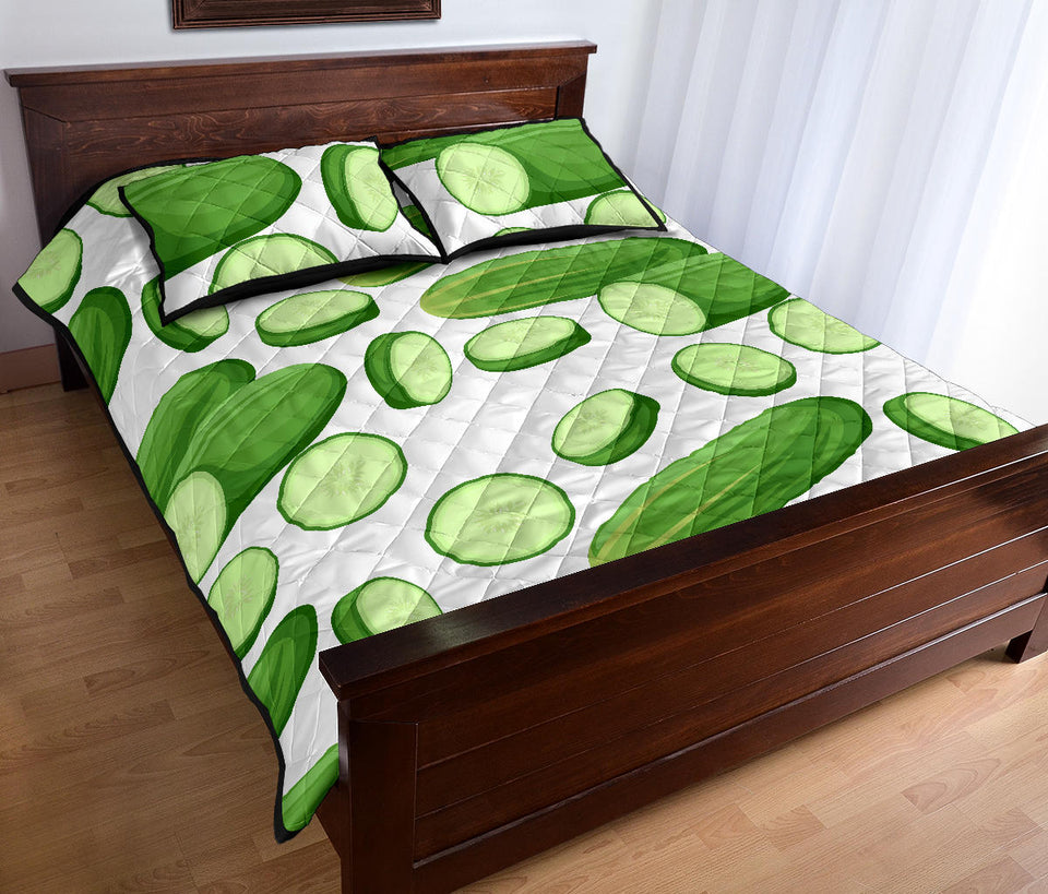 cucumber whole slices pattern Quilt Bed Set