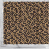 Coffee Bean On Brown Background Shower Curtain Fulfilled In US