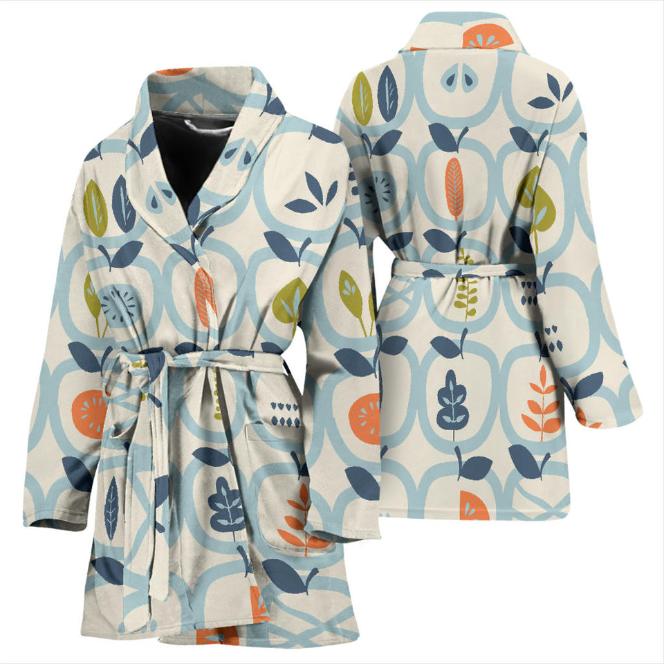 Apples Leaves Pattern Women'S Bathrobe