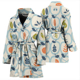 Apples Leaves Pattern Women'S Bathrobe