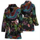 Dragons Flower Pattern Women'S Bathrobe