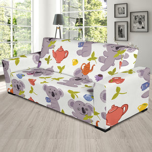 Cute Koalas Teapots Tea Sofa Slipcover