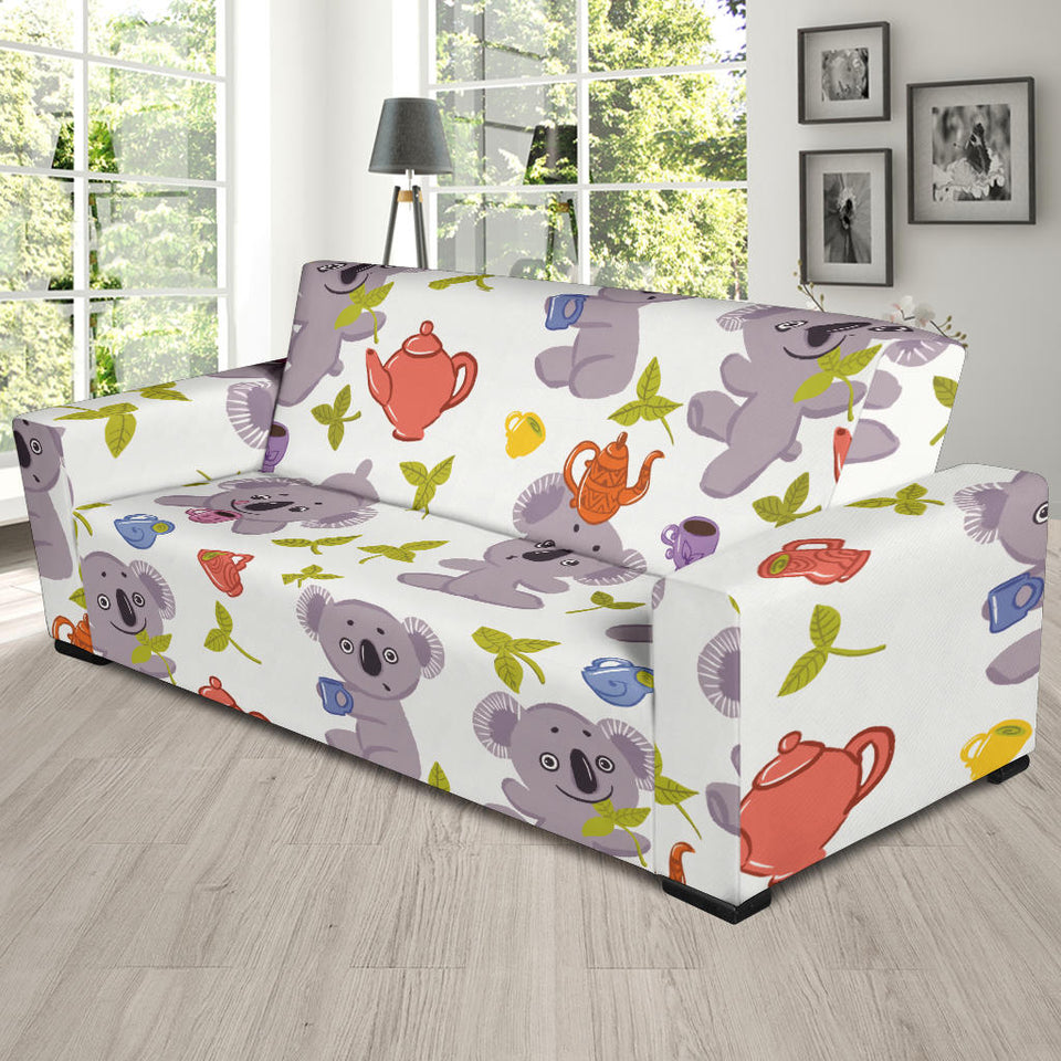 Cute Koalas Teapots Tea Sofa Slipcover