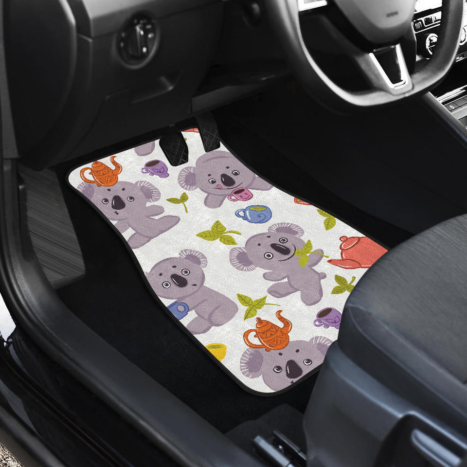 Cute Koalas Teapots Tea Front And Back Car Mats