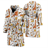 Giraffe Pattern Print Design 04 Men's Bathrobe