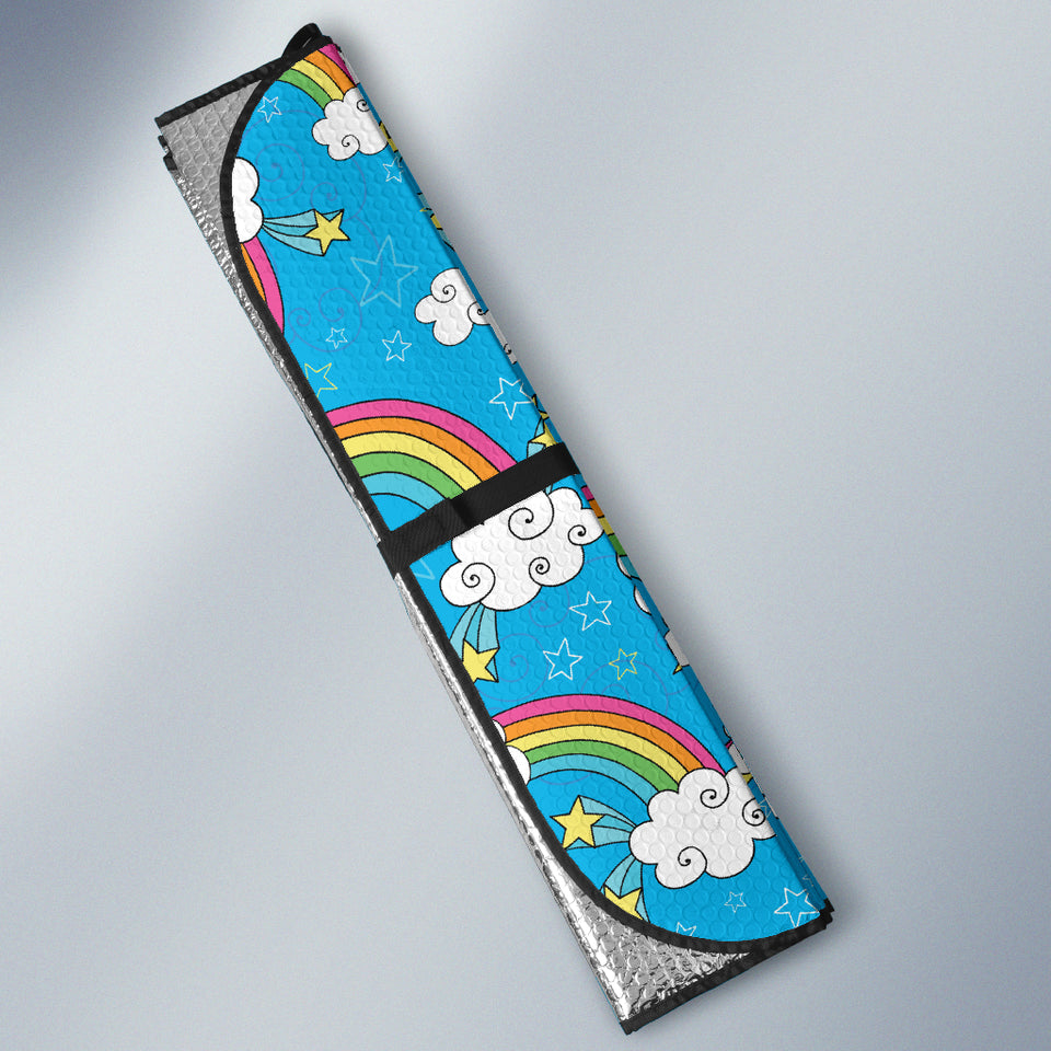 Rainbows Sky Clouds Pattern Car Sun Shade