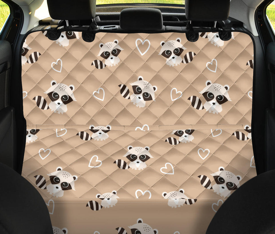 Cute Raccoon Heart Pattern Dog Car Seat Covers