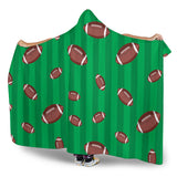 American Football Ball Field Background Hooded Blanket