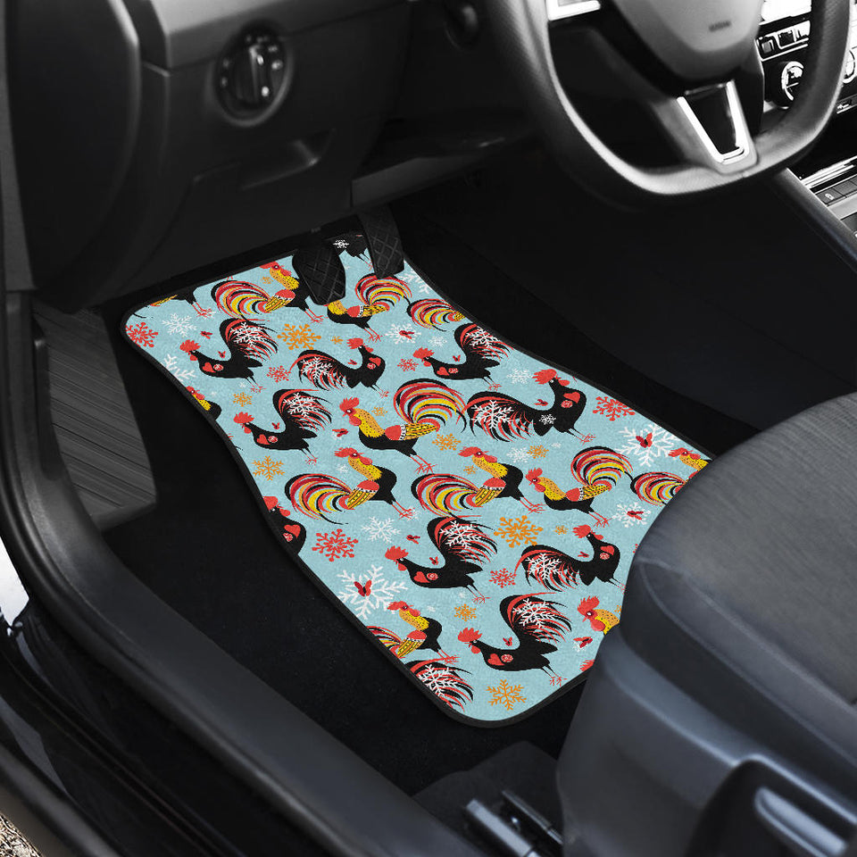 Rooster Chicken Cock Snowfalke Front Car Mats