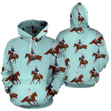 Horses Running Horses Rider Pattern Men Women Pullover Hoodie