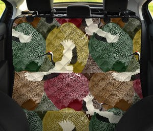 Japanese Cranes Flying Forest Dot Pattern Dog Car Seat Covers