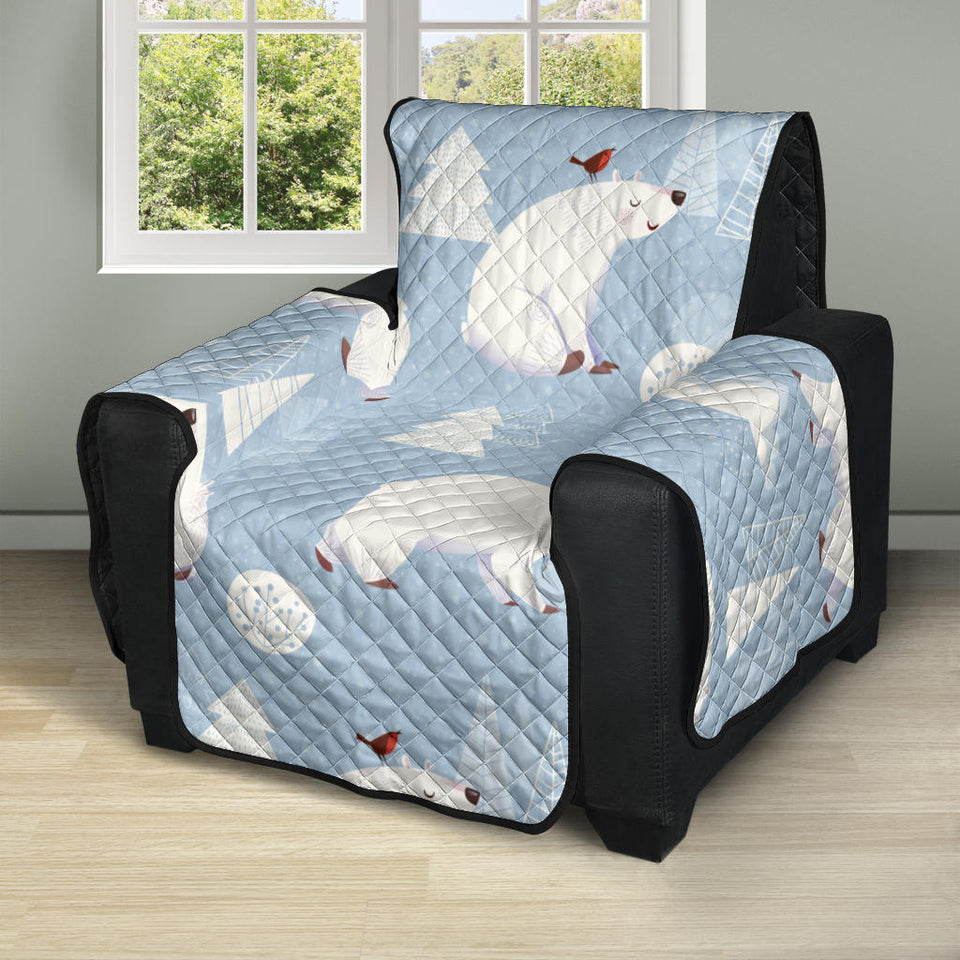 Cute polar bears Christmas decoration pattern Recliner Cover Protector