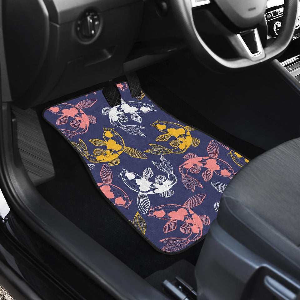 Koi Fish Carp Fish Pattern Front And Back Car Mats