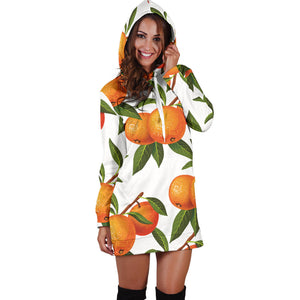 Oranges Pattern Background Women'S Hoodie Dress
