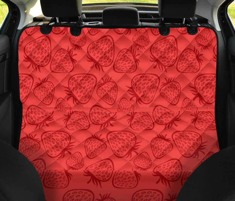 Strawberry Pattern Red Background Dog Car Seat Covers