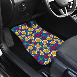 Passion Fruit Blue Background Front Car Mats