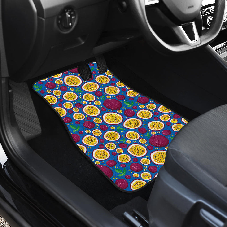 Passion Fruit Blue Background Front Car Mats
