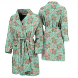 Hippopotamus Pattern Print Design 02 Men's Bathrobe