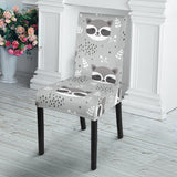 Cute Raccoons Leaves Dot Dining Chair Slipcover