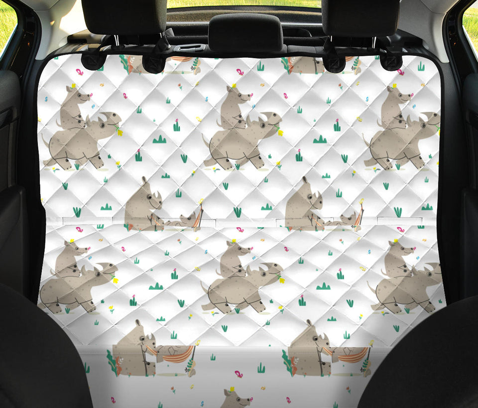 Cute Rhino Pattern Background Dog Car Seat Covers