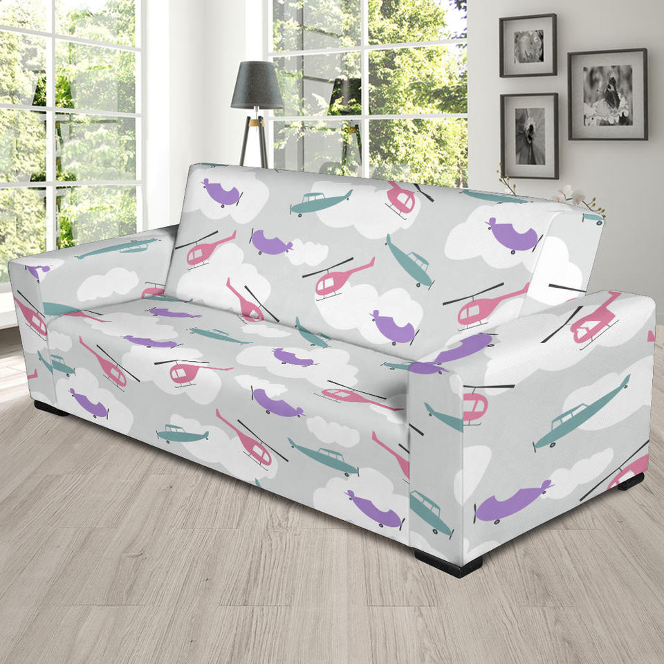 Helicopter Plane Pattern Sofa Slipcover