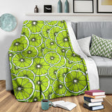 Slices Of Lime Design Pattern Premium Blanket