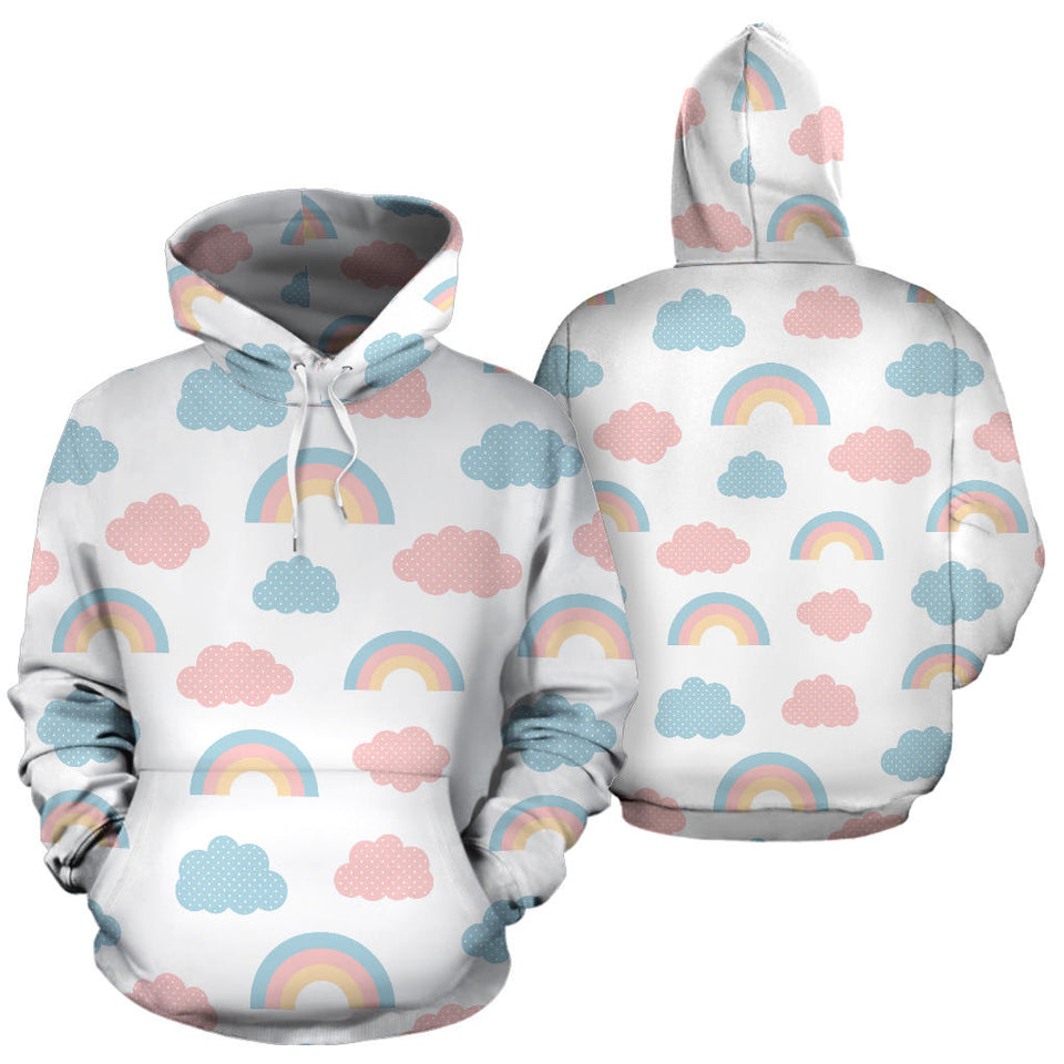 Cute Rainbow Clound Pattern Men Women Pullover Hoodie