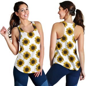 sunflowers design pattern Women Racerback Tank Top