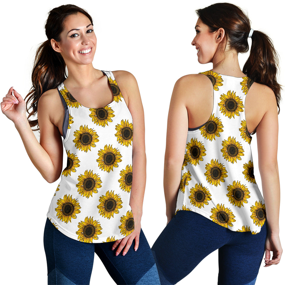 sunflowers design pattern Women Racerback Tank Top