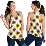sunflowers design pattern Women Racerback Tank Top
