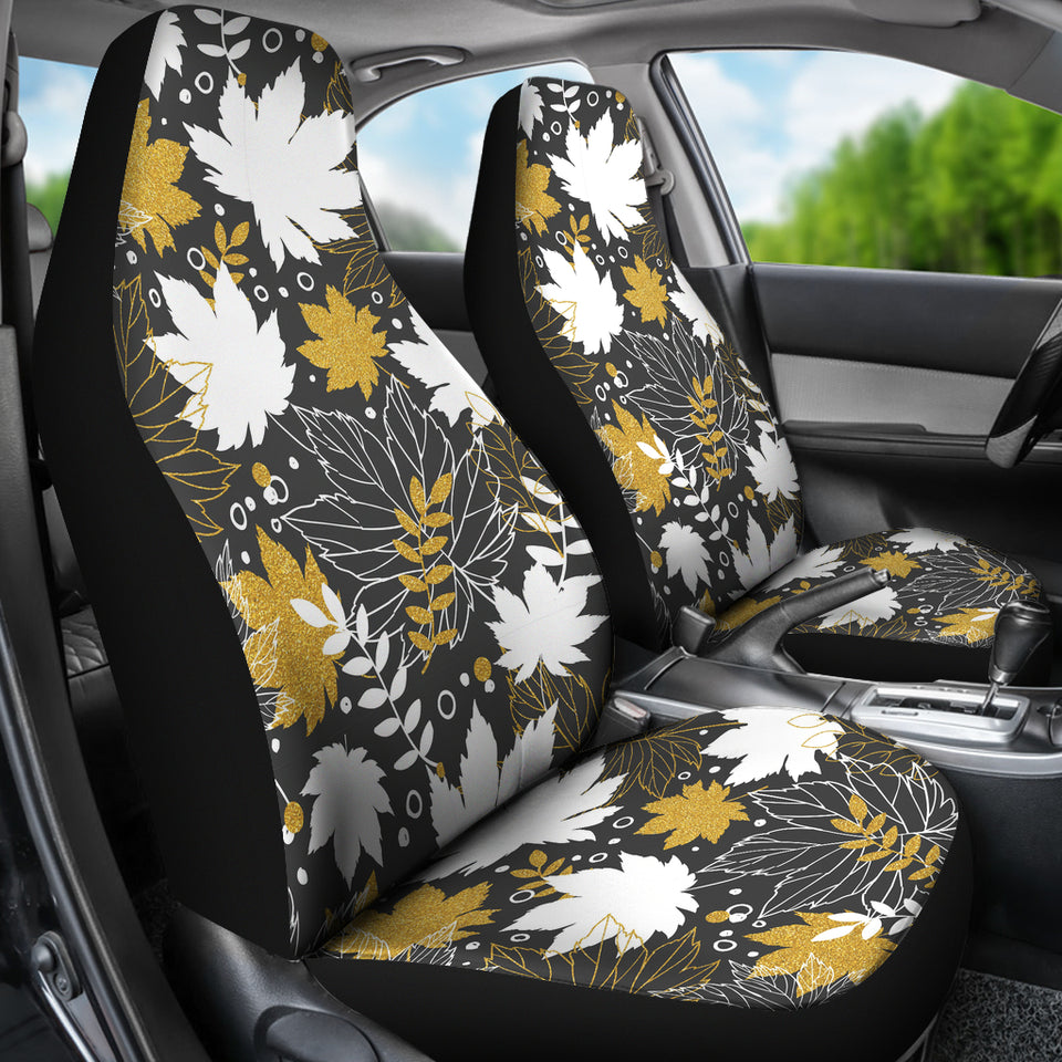 Beautiful Gold Autumn Maple Leaf Pattern Universal Fit Car Seat Covers