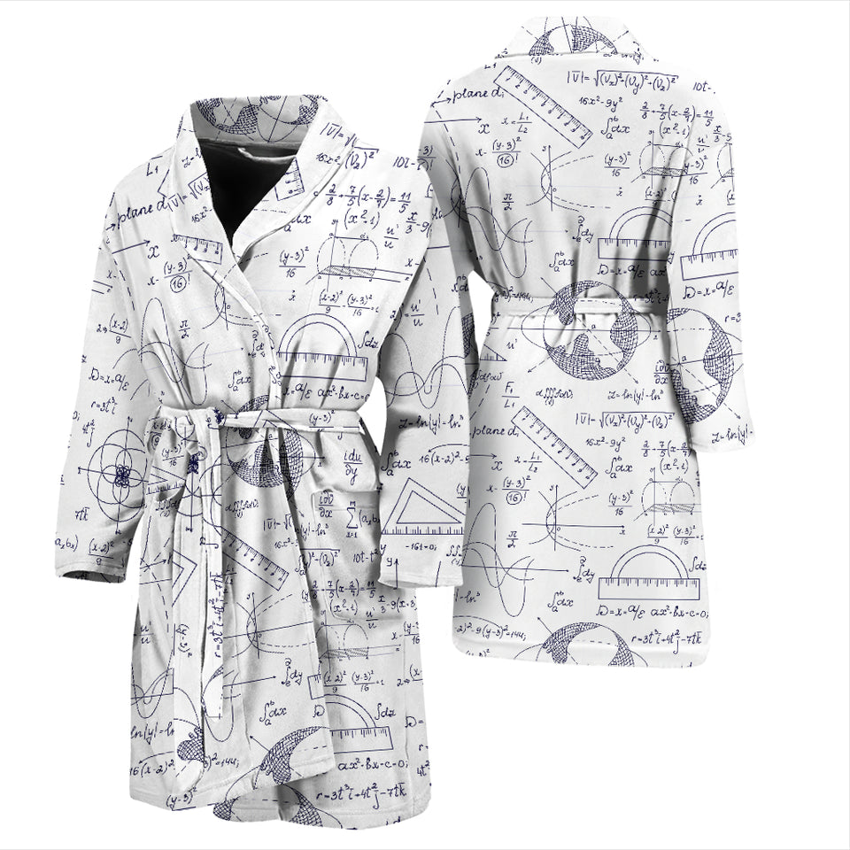 Math Pattern Print Design 03 Men's Bathrobe