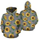 Sunflowers Ribbon Background Zip Up Hoodie