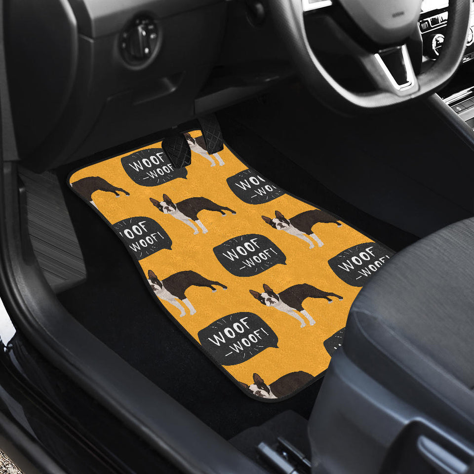 Boston Terrier Design Pattern Front And Back Car Mats